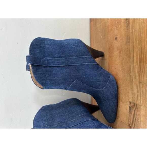 NEW Marc Fisher LTD Carissa Pull On Ankle Bootie Navy Denim Women’s size 7.5 - Picture 11 of 14